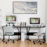 Mesa de escritorio para ordenador en forma de L reversible de 88,5 pulgadas con soporte para monitor
