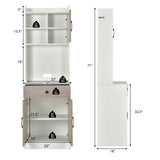Alacena de cocina de 3 puertas y 71 pulgadas con despensa, bufé, almacenamiento y estante ajustable