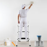Escalera Plegable de 3 Peldaños con Asa y Plataforma Antideslizante