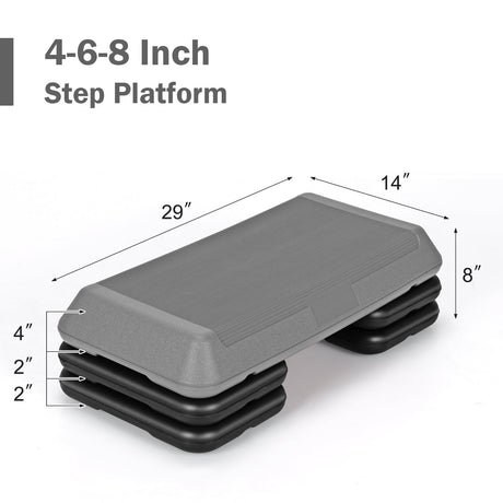 Plataforma de ejercicios aeróbicos ajustable de 29 pulgadas