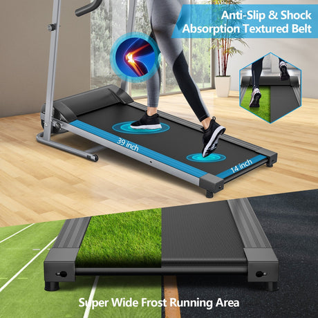 Cinta de correr eléctrica plegable con pantalla LCD y sensor de ritmo cardíaco