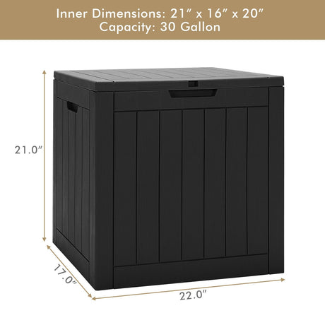 Contenedor de almacenamiento de 30 galones con asiento para herramientas