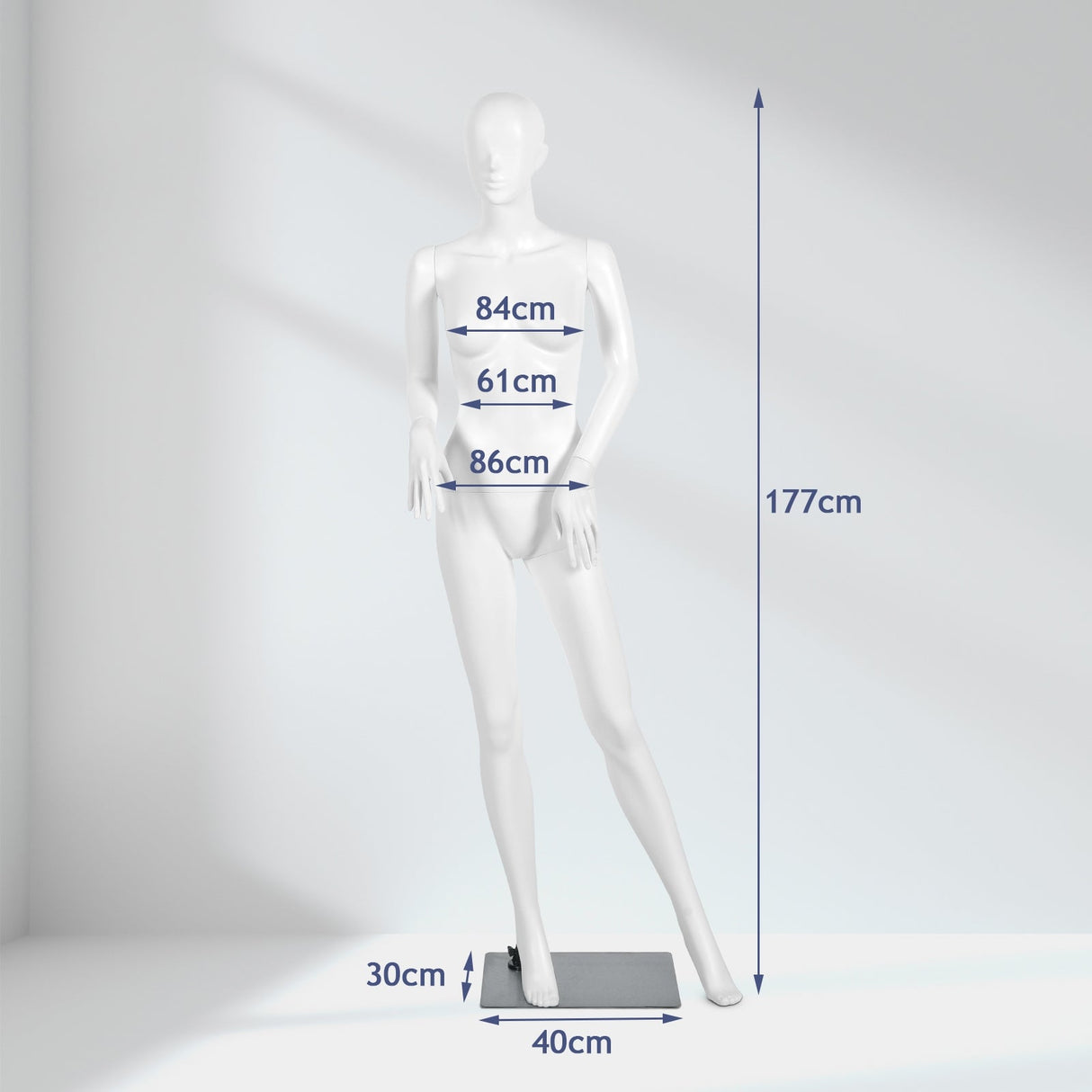 5.8 ft Plastic Female Mannequin Adjustable Detachable Manikin with Metal Stand