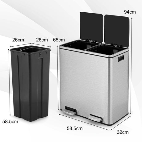 Cubo de basura doble de 60 litros