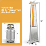 Calentador de Patio Piramidal de Acero Inoxidable de 42 000 BTU con Ruedas