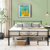 Estructura de cama de metal individual/matrimonial/Queen con cabecera y piecera