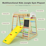 Indoor Playground Climbing Gym Wooden 8-in-1 Climber Playset for Children