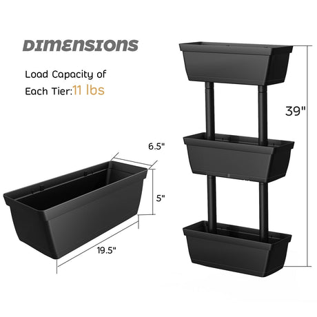 Soporte vertical de 3 niveles para plantas, de pie, para jardinería y cultivo
