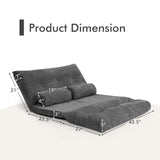Sofá cama reclinable de 6 posiciones con 2 almohadas
