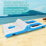 Balsa Inflable de Descanso para 4 Personas con Bomba de Aire Eléctrica de 130W - Blanca