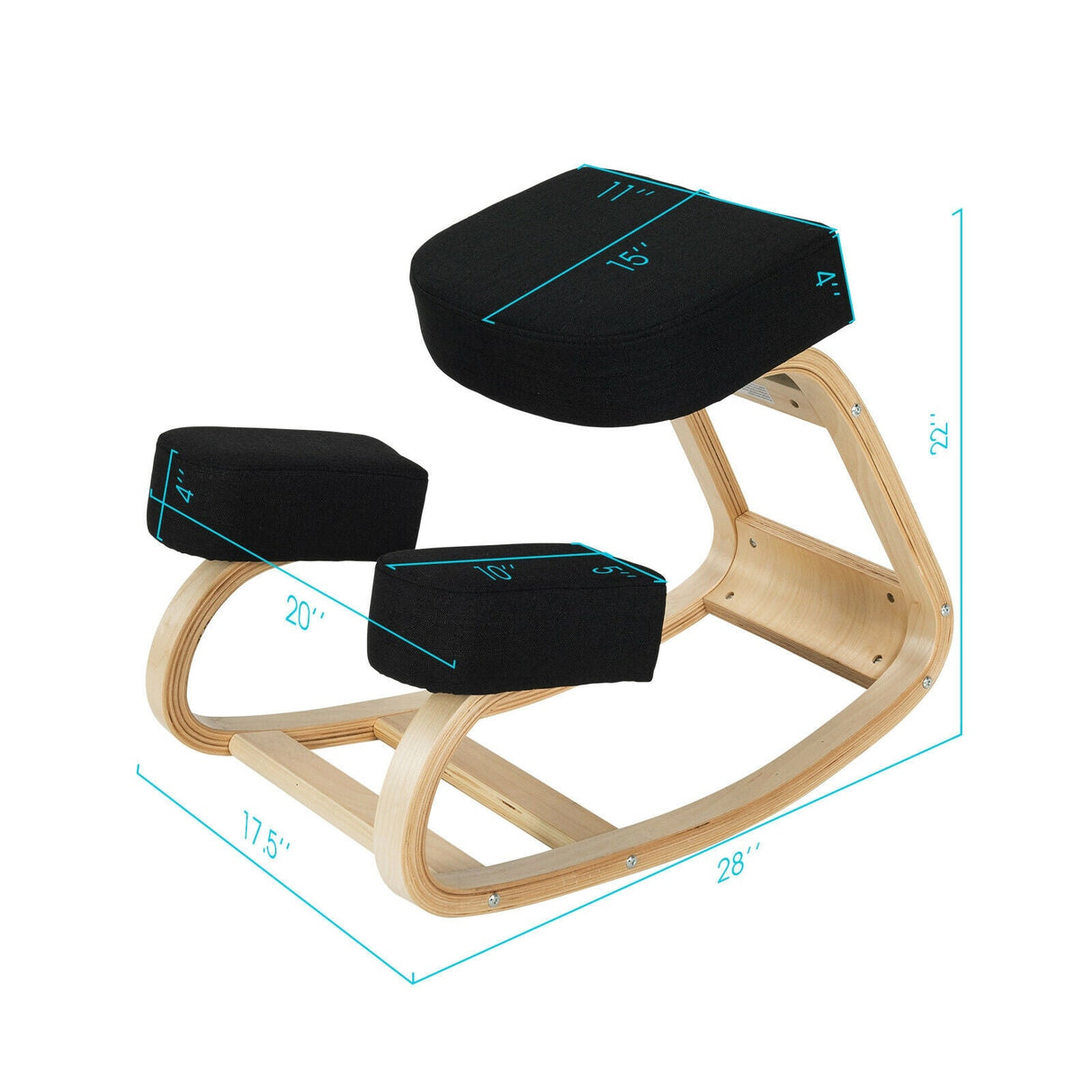 Silla ergonómica arrodillada, taburete oscilante para oficina, postura erguida