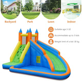 Casa de rebote con tobogán inflable acuático para niños con bolsa de transporte y soplador de 480W
