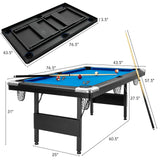 Mesa de billar plegable de 6 pies con juego completo de bolas - Azul