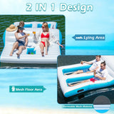 Balsa Inflable de Descanso para 4 Personas con Bomba de Aire Eléctrica de 130W - Blanca