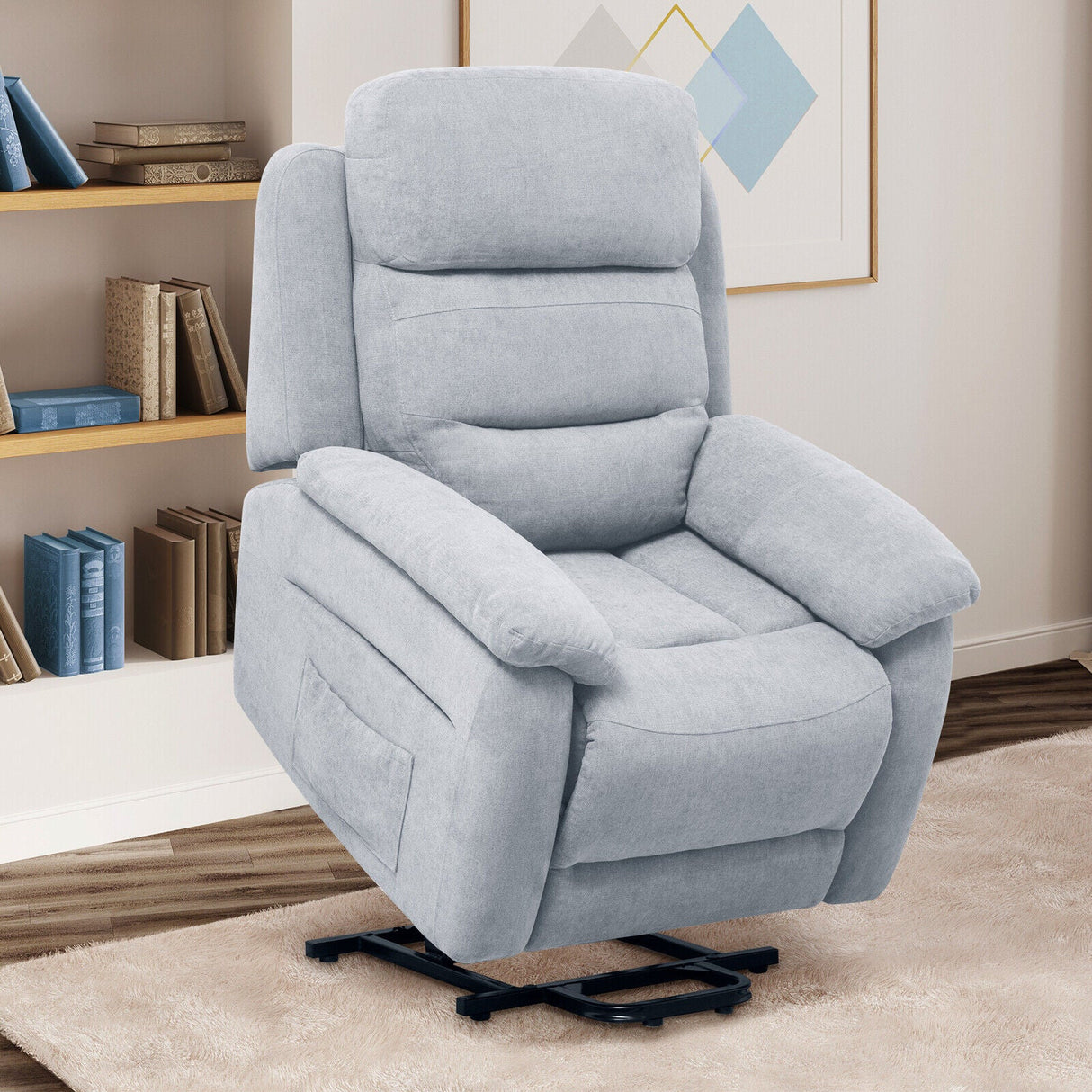 Sofá reclinable eléctrico con bolsillo lateral y control remoto