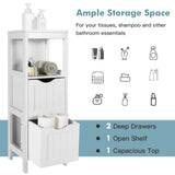 Mueble de almacenamiento independiente con 2 cajones extraíbles para baño