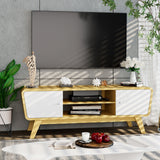 Mueble de TV con puertas corredizas y estante ajustable para televisores de hasta 55 pulgadas