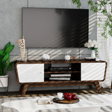 Mueble de TV con puertas corredizas y estante ajustable para televisores de hasta 55 pulgadas