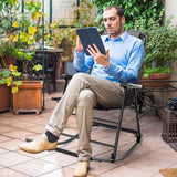Sillón mecedora plegable liviano para exteriores con reposapiés