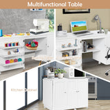 Mesa de costura plegable, estantes, mueble de almacenamiento, carrito artesanal con ruedas