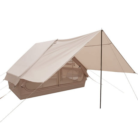 Tienda de campaña inflable para 4-6 personas con porche y bolsa de transporte - Beige