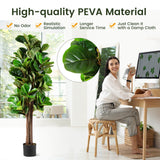 Ficus Lyrata Artificial de 5 Pies con Maceta Decorativa