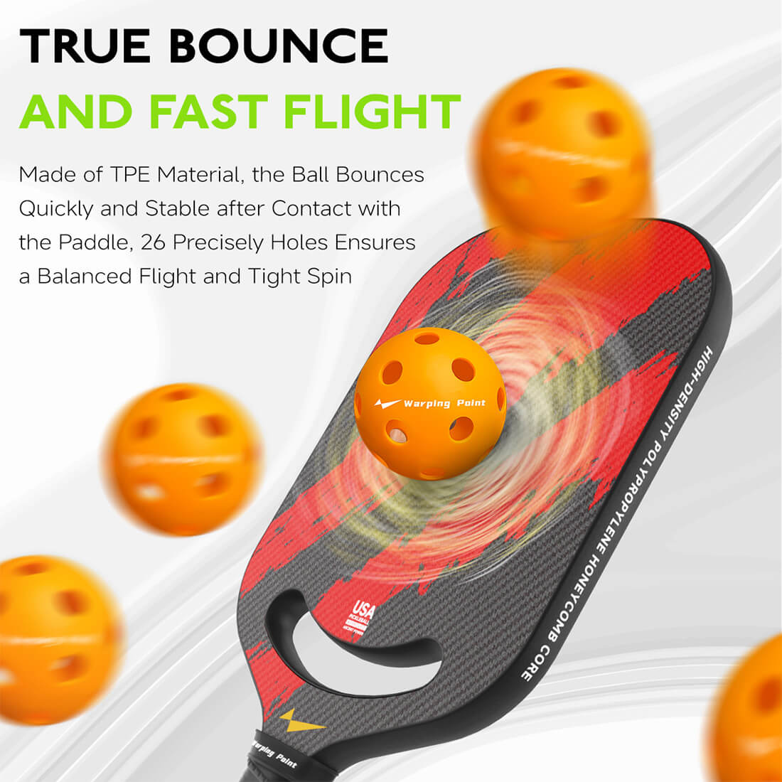 Pelotas de pickleball para práctica en interiores - Naranja