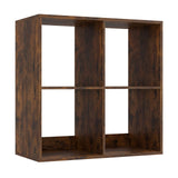 4 Cube Bookshelf with Back Guardrail for Living Room Bedroom
