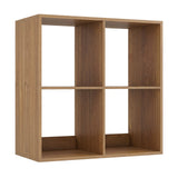 4 Cube Bookshelf with Back Guardrail for Living Room Bedroom