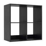 4 Cube Bookshelf with Back Guardrail for Living Room Bedroom