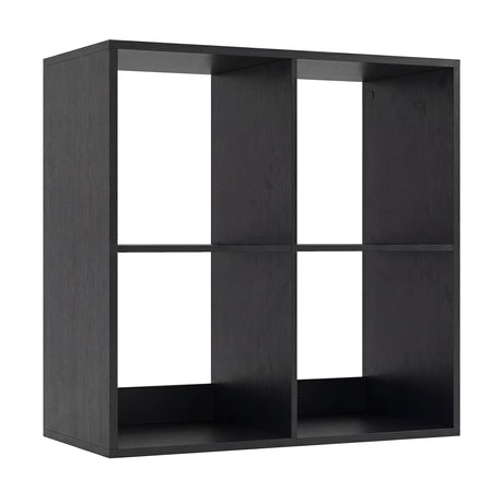 4 Cube Bookshelf with Back Guardrail for Living Room Bedroom