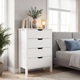 4-Drawer Dresser Wooden Nightstand with Anti-Tipping Kits-White