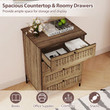4-Drawer Dresser with Interlocking Mechanism and Metal Legs for Bedroom-Oak