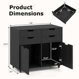4 Drawer File Cabinet with Wheels for Home Office Organization