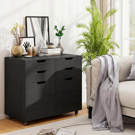 4 Drawer File Cabinet with Wheels for Home Office Organization