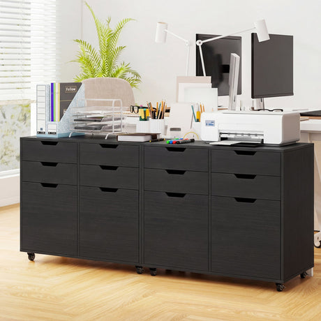 4 Drawer File Cabinet with Wheels for Home Office Organization