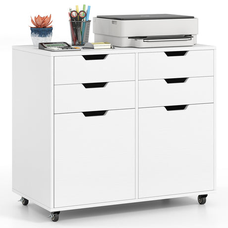 4 Drawer File Cabinet with Wheels for Home Office Organization