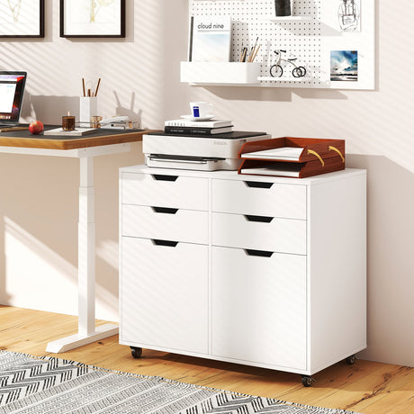 4 Drawer File Cabinet with Wheels for Home Office Organization
