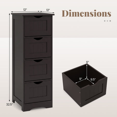 Mueble de suelo independiente de 4 cajones con dispositivo antivuelco