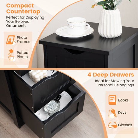 Mueble de suelo independiente de 4 cajones con dispositivo antivuelco