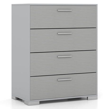Mueble de almacenamiento de 4 cajones con patas de metal y asas con dispositivos antivuelco