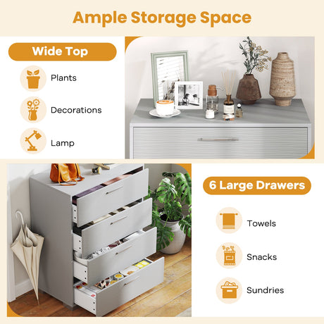Mueble de almacenamiento de 4 cajones con patas de metal y asas con dispositivos antivuelco