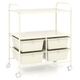 Mobile 4 Drawers Shelves Rolling Storage Cart Rack