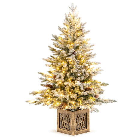 Árbol de Navidad artificial preiluminado para entrada de 4 FT con 100 luces LED