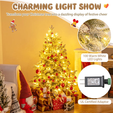 Árbol de Navidad artificial preiluminado para entrada de 4 FT con 100 luces LED