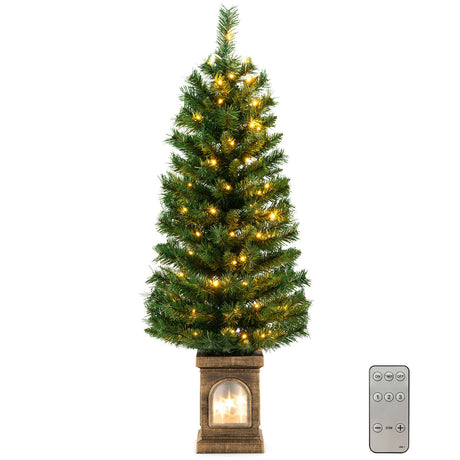 Árbol de Navidad en Maceta Preiluminado de 4 Pies