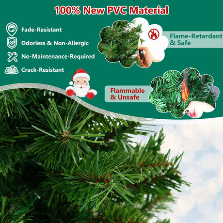Árbol de Navidad en Maceta Preiluminado de 4 Pies