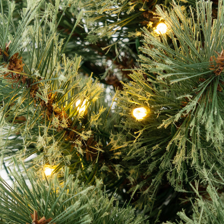 Árbol de Navidad Pre-Iluminado de 4 Pies con Maceta y Agujas de Pino