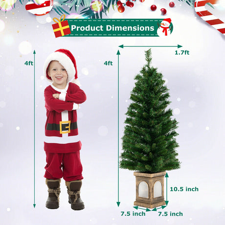 Árbol de Navidad en Maceta Preiluminado de 4 Pies