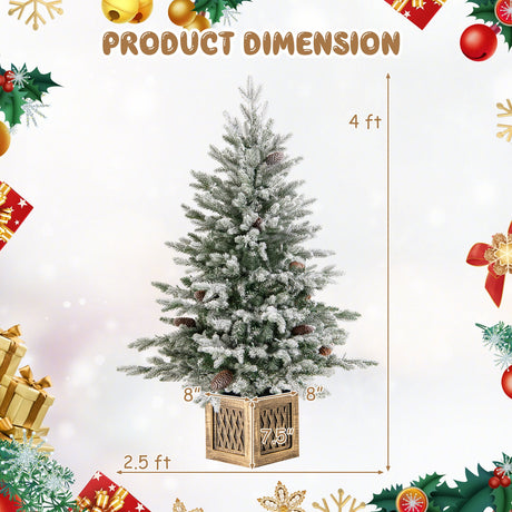 Árbol de Navidad artificial preiluminado para entrada de 4 FT con 100 luces LED